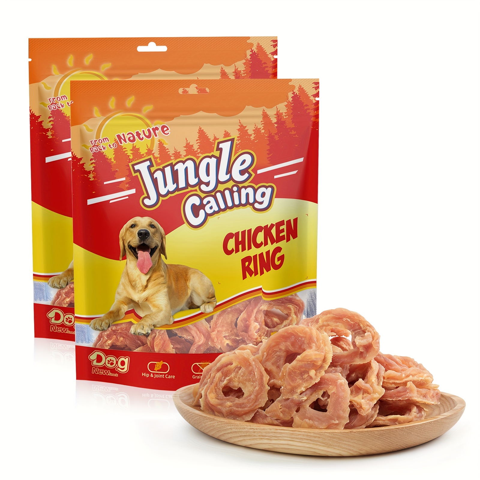 TEMU Jungle Calling Dog Treats Chicken Rings, Snacks For All Dogs Help Hip & , Chicken Jerky For Dogs