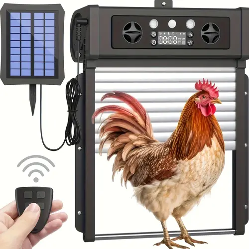 automatic chicken coop door solar powered chicken coop door with timer 4 4000mah battery operated auto chicken door with light sensor and remote controls