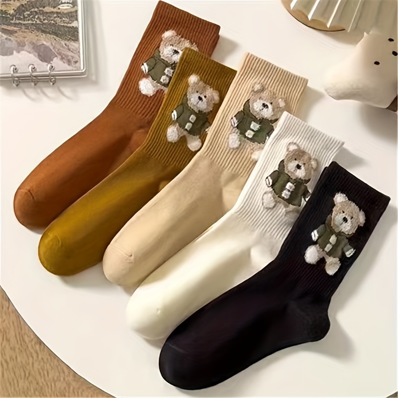 

5pcs 's Bear Mid- - , For Fall & , For