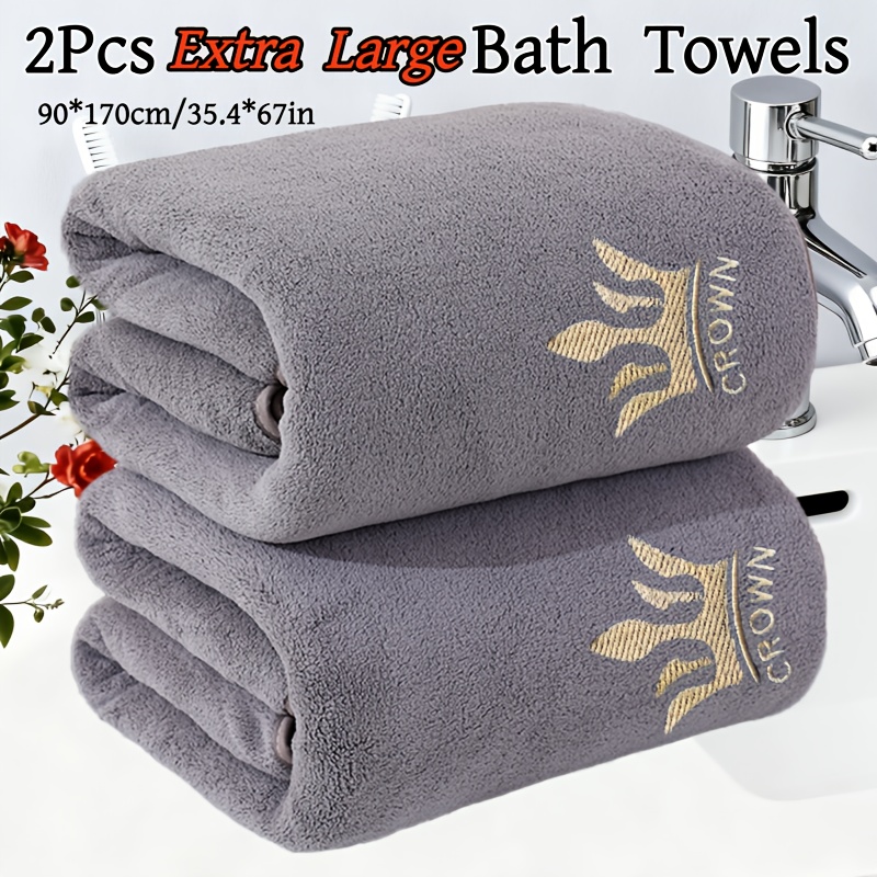 2 Bath Towels Measuring 90*170cm/35.4*67in, Made Of And Microfiber In Solid Colors. Are Soft And Comfortable, Absorbent, Suitable For Home Showers, Hotels, Saunas, And Spas, With Multiple Colors