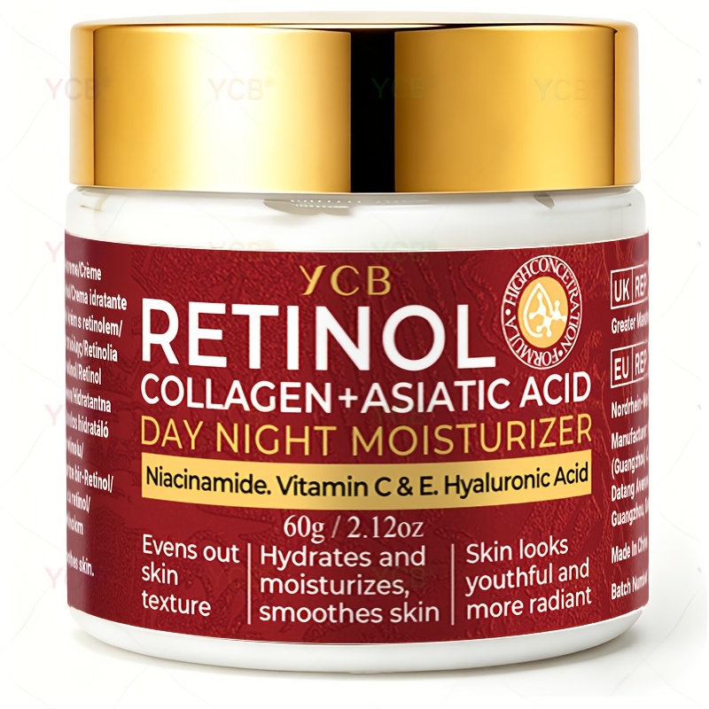 Image of Ycb Retinol, Collagen, Hyaluronic Acid & Vitamin / Moisturizer With Retinol - Suitable For Types, Hydrating,, Evens Light Beige, Alcohol-free, 60g/2.12oz