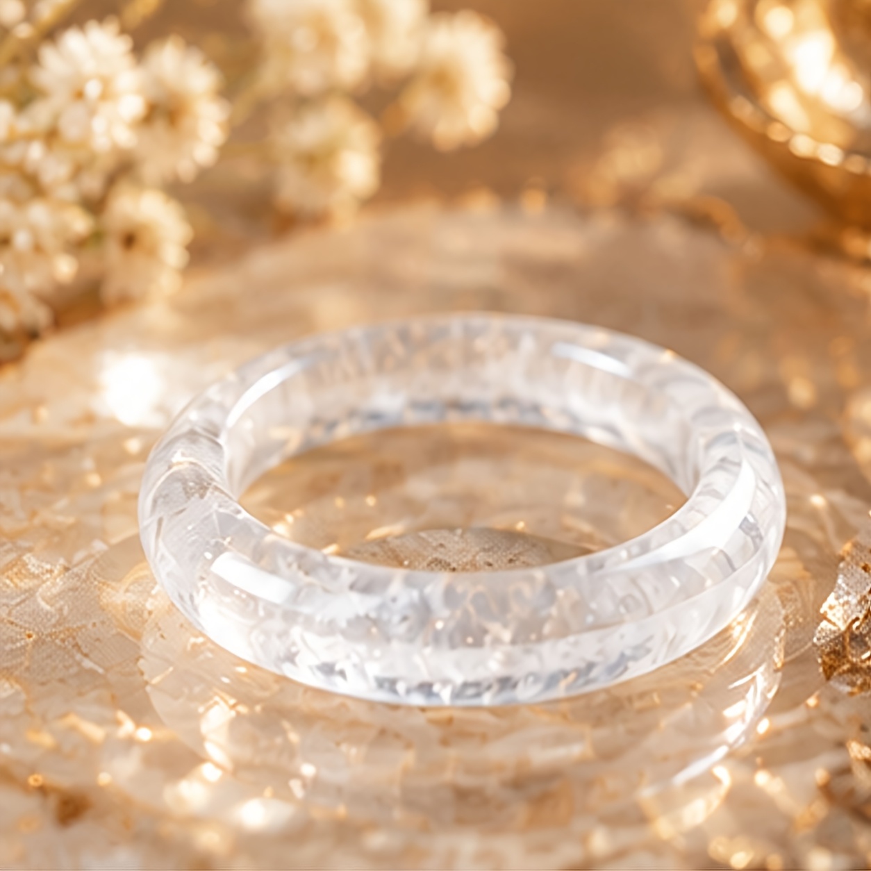 Women's Natural Stone Smooth Stackable Ring