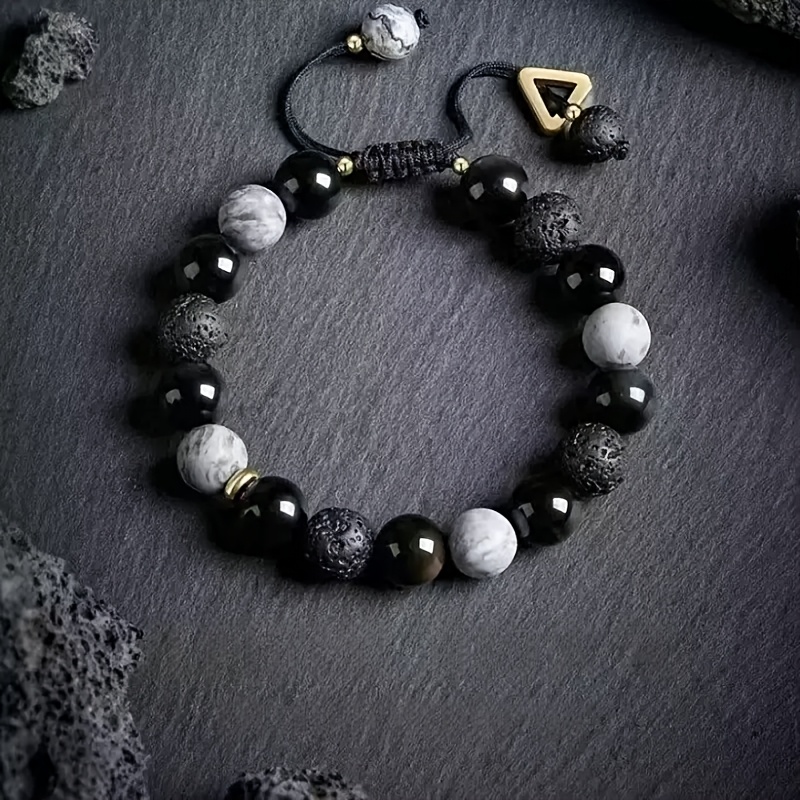 Geometric Beaded Bracelet for Men