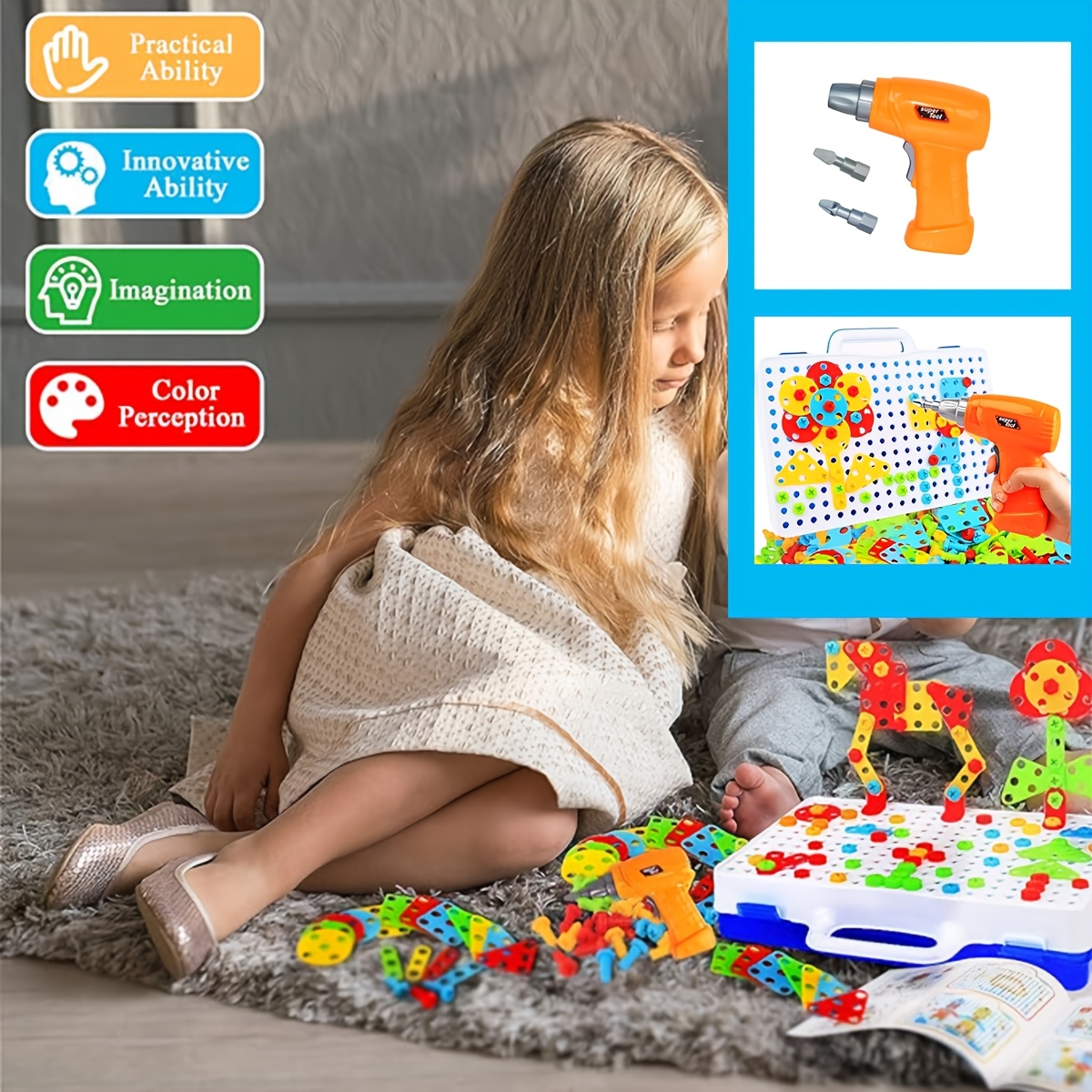 stem toys for and drill toy for kids construction games with toy drill building kits educational toys for boys and girls halloween thanksgiving day christmas gift Product details 1