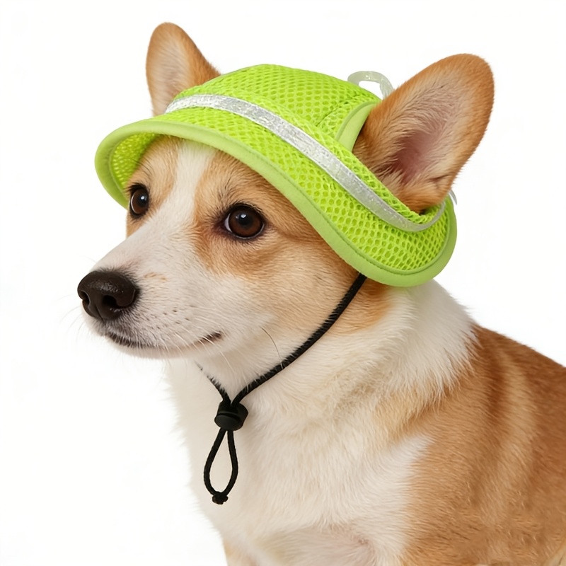 1pc Pet Sun Hat Spring Summer Uv-Protective Dog Cat Hat Cute Candy Color Bowknot Pets Outdoor Breathable Mesh Porous Outdoor Protection Cap