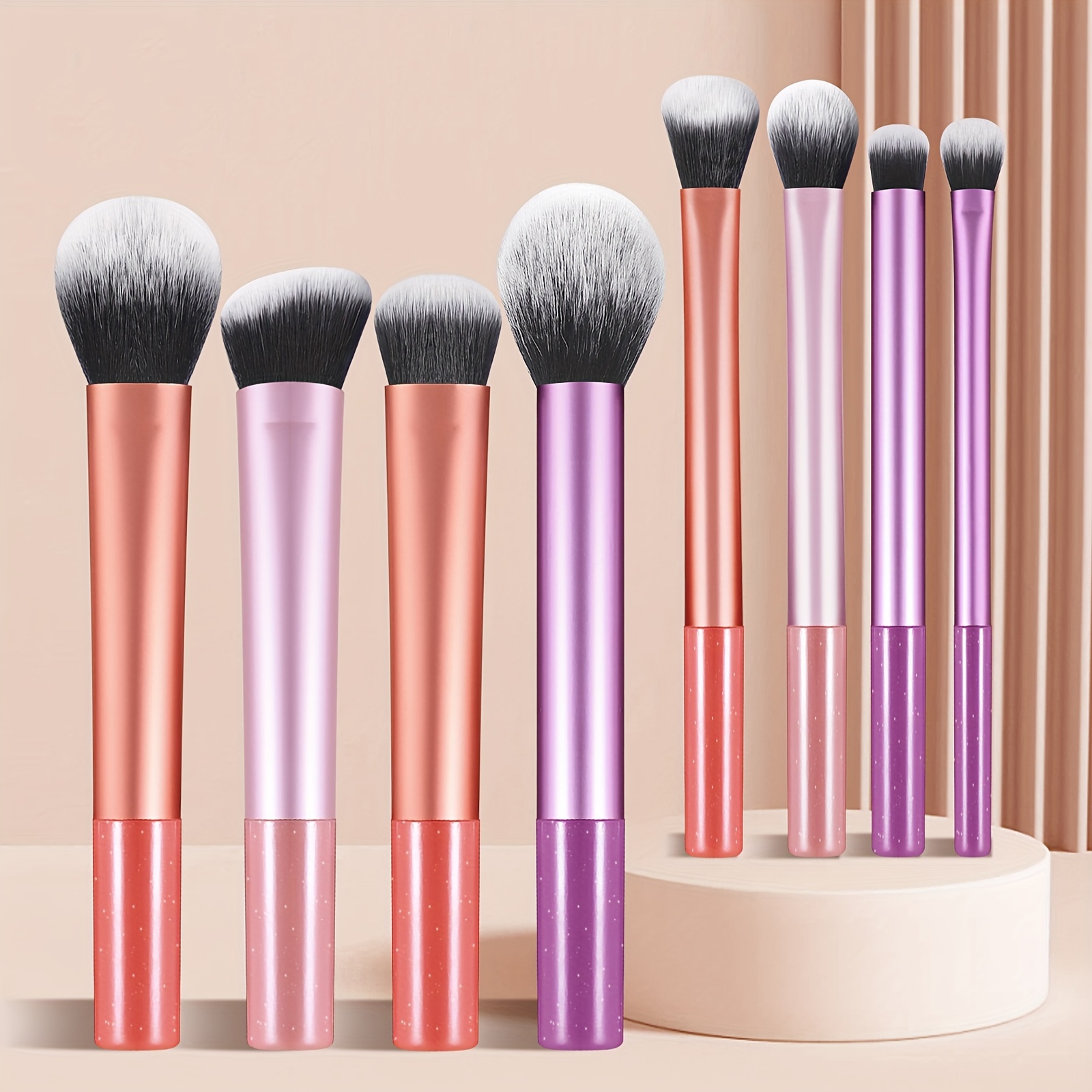 

Makeup Brush Sets, 8pcs Funny Portable Multifunctional Cosmetic Brush For Making Up Supply Suitable For All Skin Types