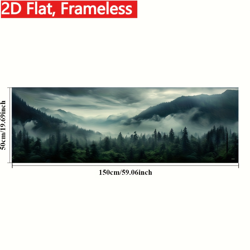 Image of 2d Flat, 2d Flat, Frameless, 1pc, Amazing Large Forest Art - Reusable, 20 X - For , Large Horizontal Wall Art Room Decor, Modern Autumn And Spring Landscape Style Wall Posters, For Homes
