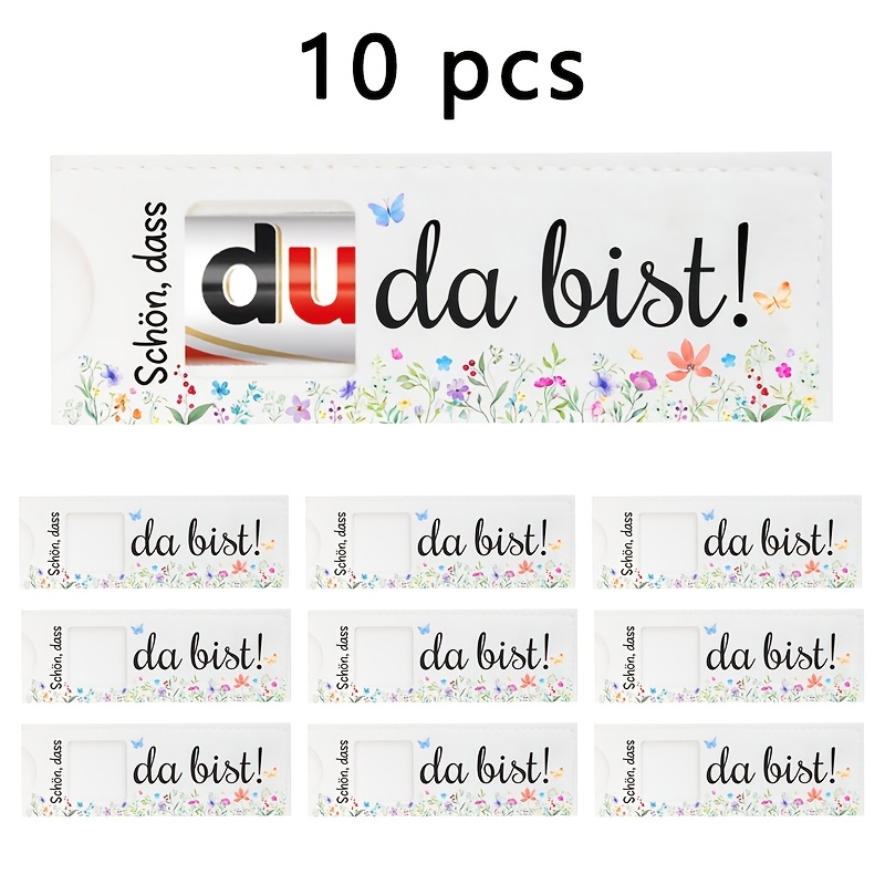 E-shop Geschenk für Sie/Ihn 10 Stück Filz Geschenkbox, bedruckt mit der deutschen "Schön, dass du da bist!", Party-Gastgeschenk-Verpackung,