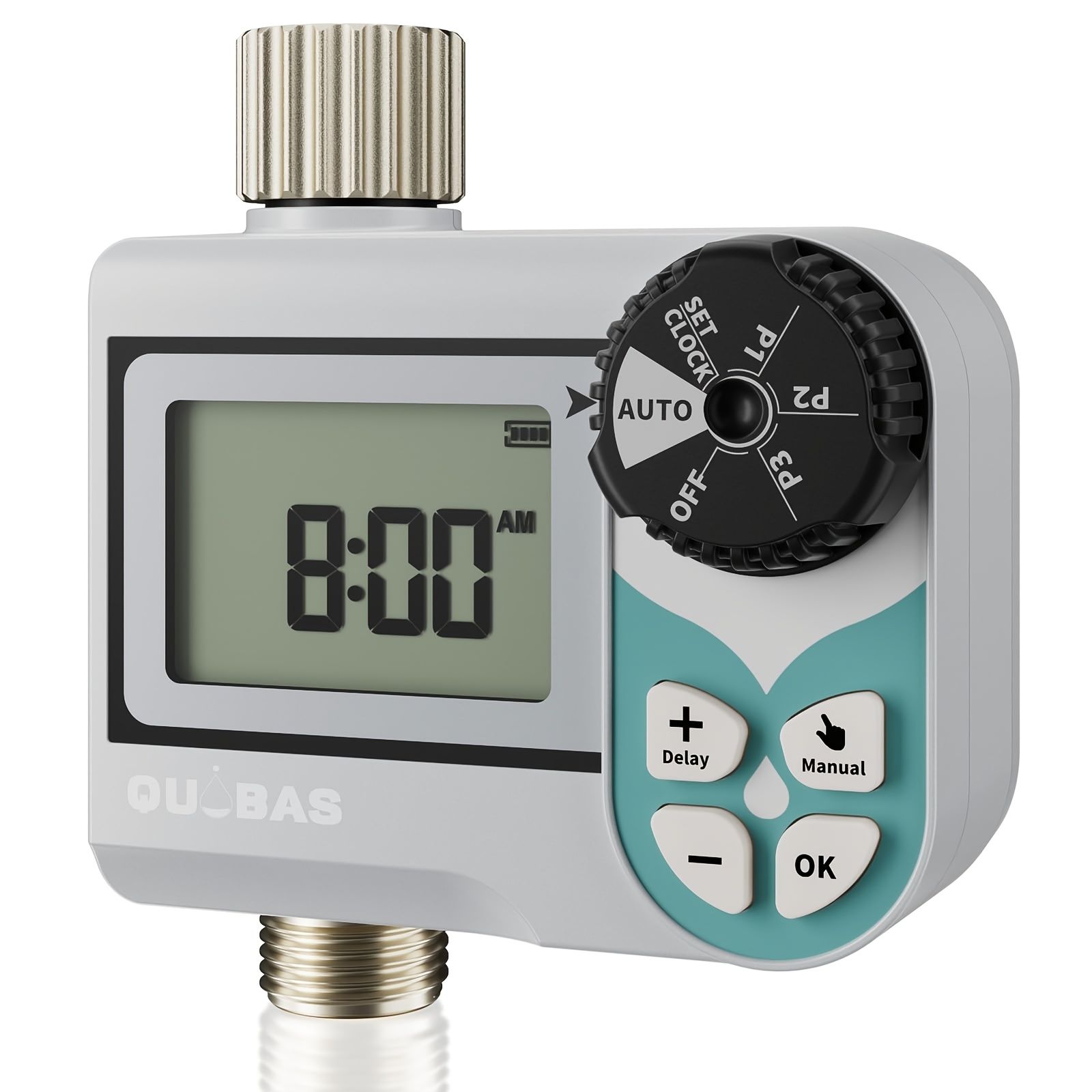 TEMU Manual/automatic Watering Sprinkler Timer, Water Timer For Garden Hose With Brass Inlet & Outlet, Rain Delay, Ball Valve System Compatible With