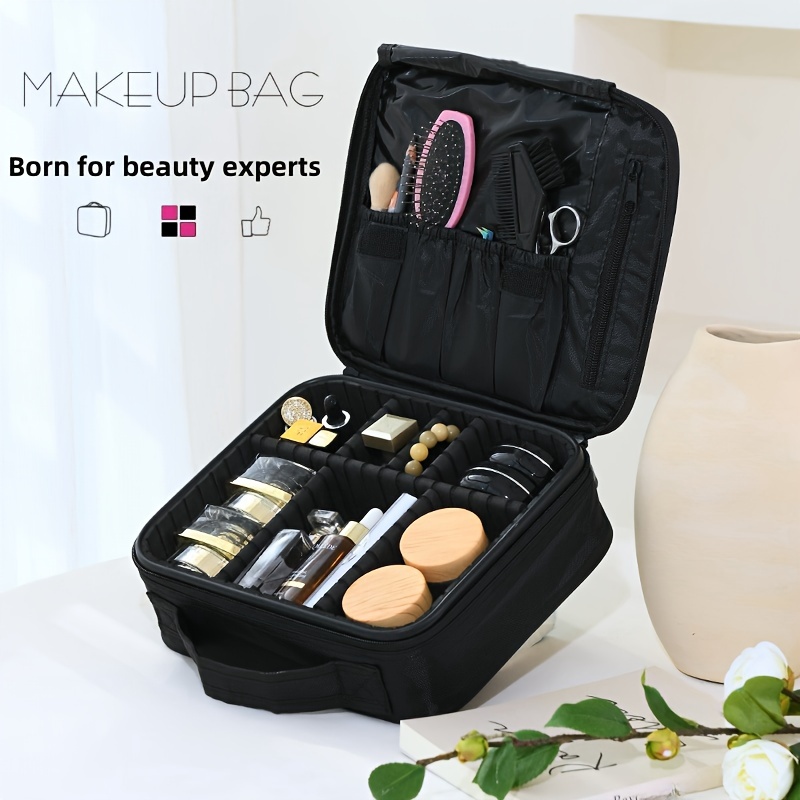 

Professional Makeup Bag, Portable Multi-functional Cosmetic Case, 10.03x8.85x3.74 Inches, Beauty Organizer