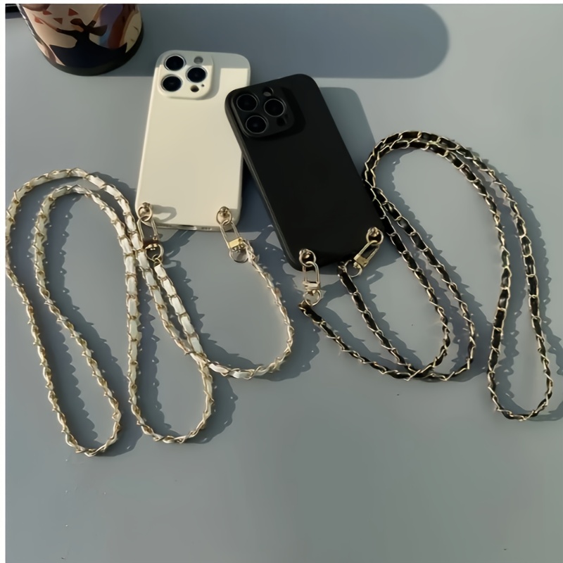 

A New Stylish Silicone Phone Case With A Metal Crossbody Chain, Suitable For , 11, 12, 13, 14, And 15 .