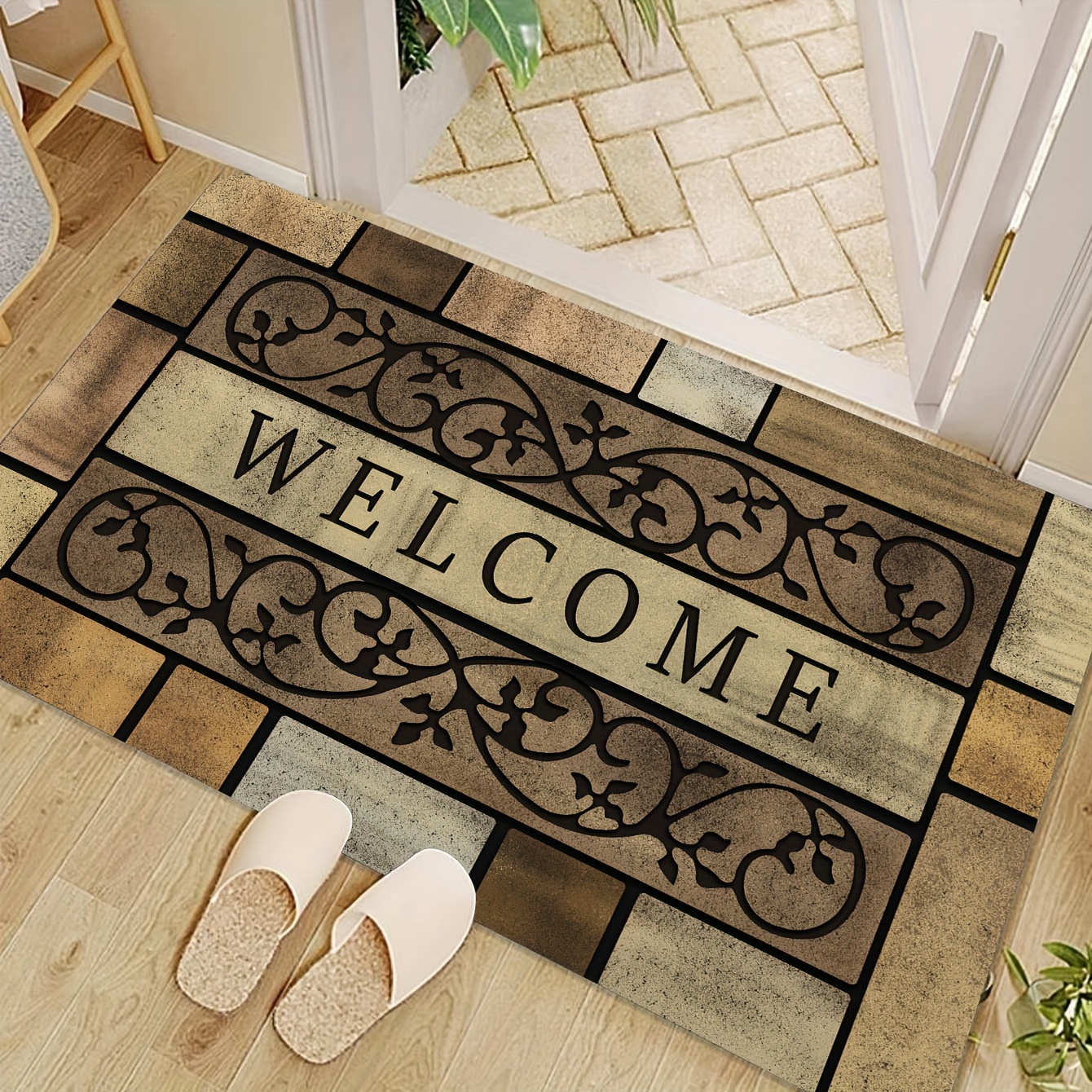 

Funny Welcome Door Rug - Dirt-resistant, Absorbent Entry Mat For Indoor/outdoor Use - Perfect For Living Room, Bedroom, Bathroom, Kitchen, Patio & Laundry - Machine Washable Polyester