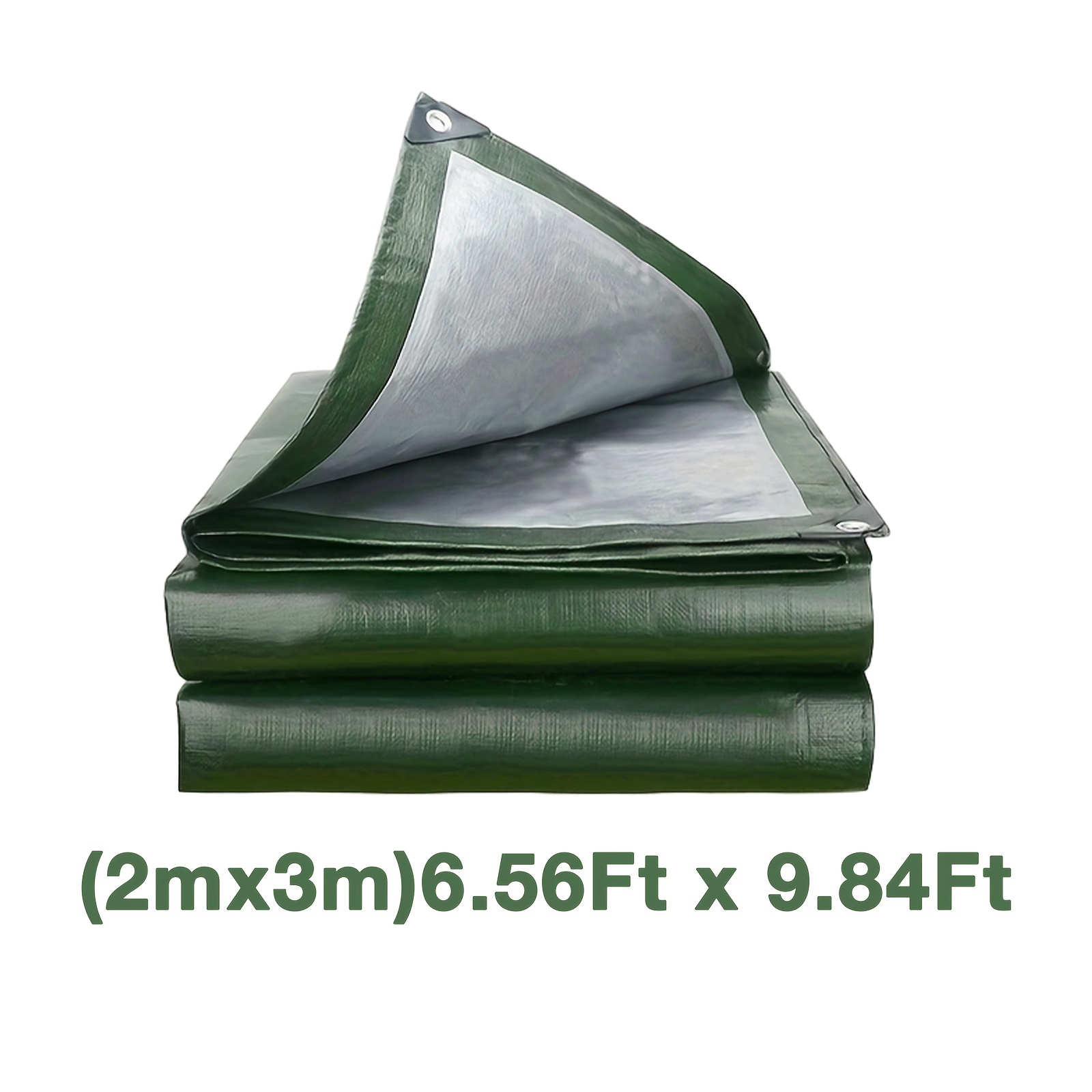 TEMU 1pc Heavy-duty Waterproof Tarp, Polyethylene Plastic With Reinforced Metal Grommets, Tear-resistant For Outdoor Camping, Vehicles, Gardens, Awnings - Ideal Christmas & New Year Gift