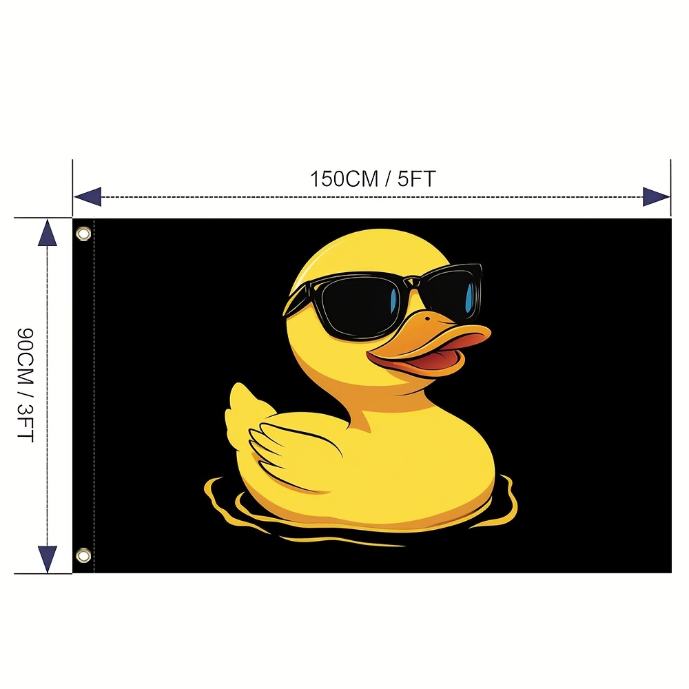 Image of A Flag With A Cool Duck Theme, Made Of 100% Polyester, Suitable For Indoor And Outdoor Decoration, Home Decor, Outdoor Embellishments, And Garden Decor