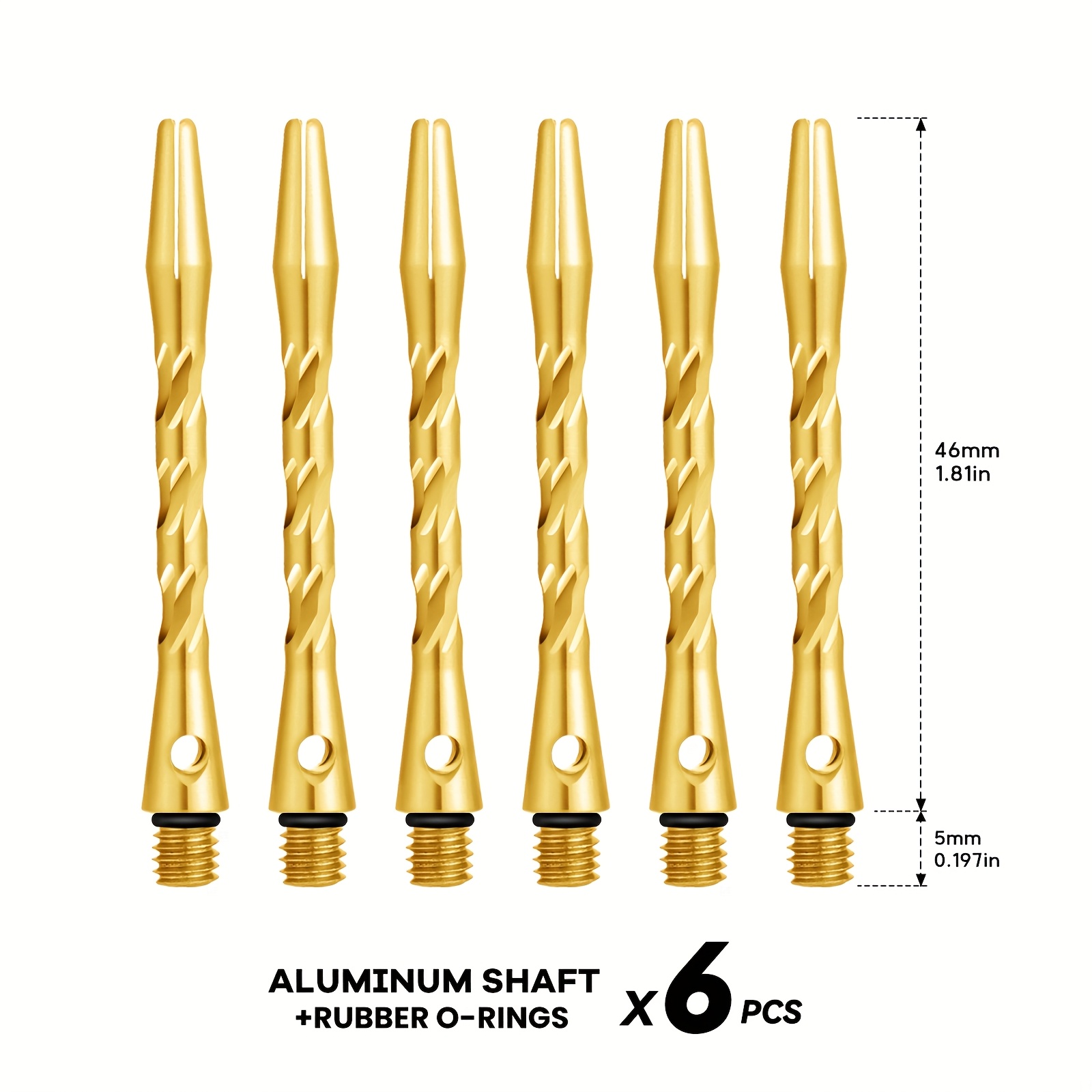 Set of Professional Dart Additions with 6 Multicolored Aluminum Shafts