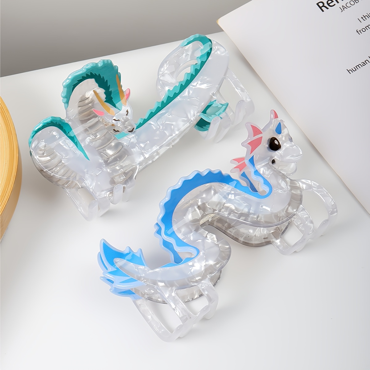 

1pc New Chinese Style Funny Cartoon Animal Acrylic Dragon Hair Claw Hair Accessories Suitable For Women's