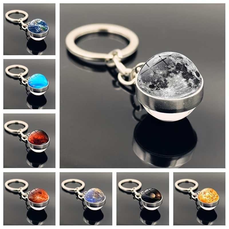 Jupiter Planet Keychain - Metal Alloy With Epoxy Dome Keyring, 2.75 Inch Space Themed Gift
