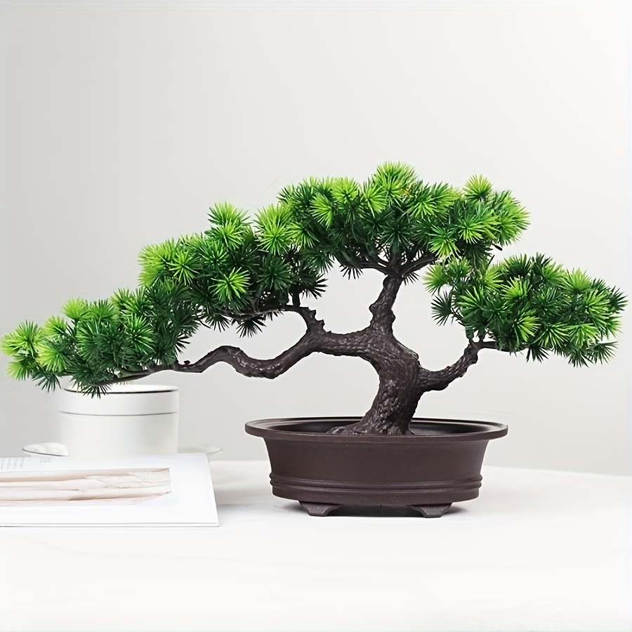 

1pc Simulated Plant Welcome Pine Bonsai, Indoor Living Room Office Home Decor, Spring Summer Office Desk Decor Simulation Potted Plant