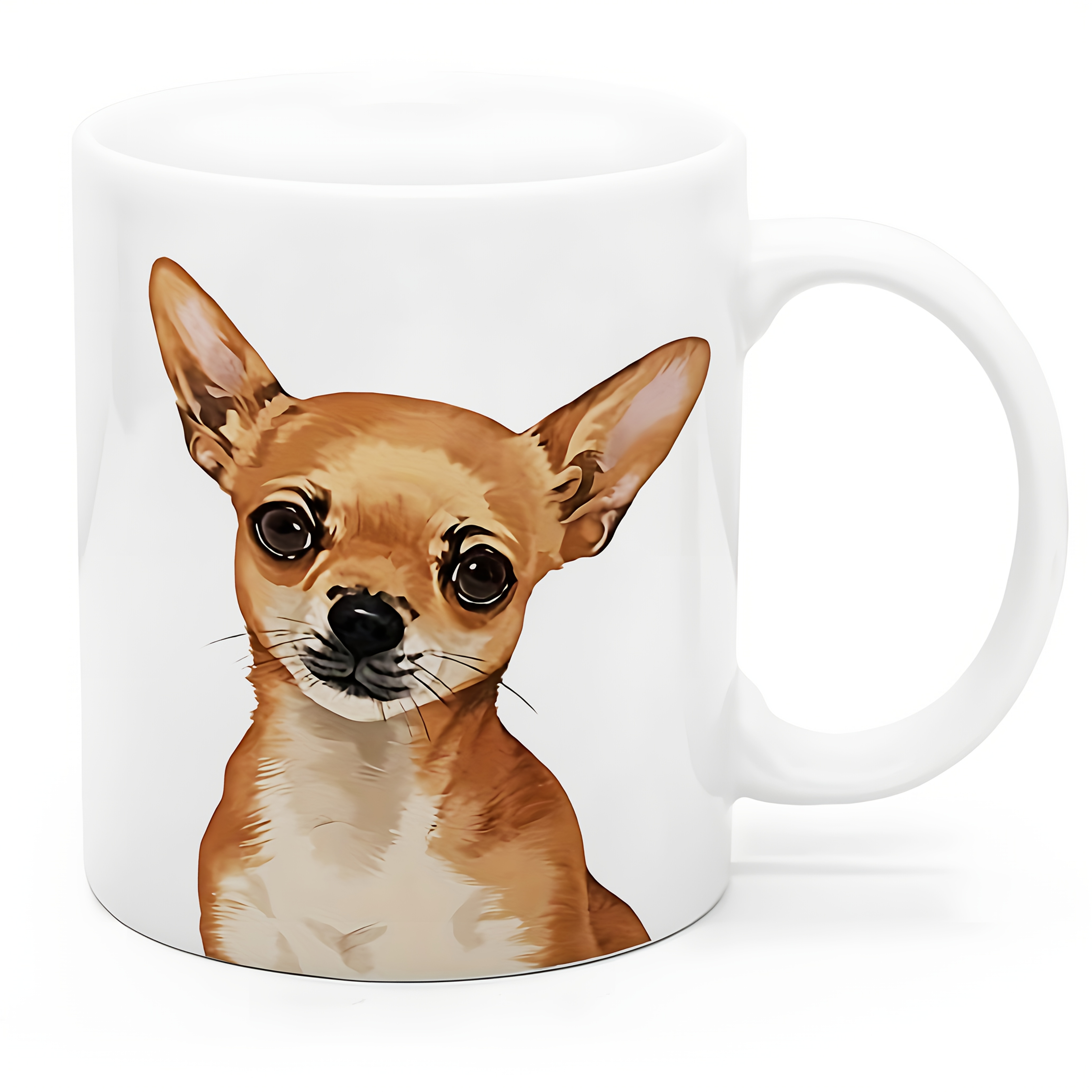 

1pc, Dog Lover Mug - 11oz, Insulated For Drinks, Perfect Gift For Pet Owners, Ideal For Coffee, Tea, Water - Hand Wash Only, Cute Apple Head Chihuahua Full