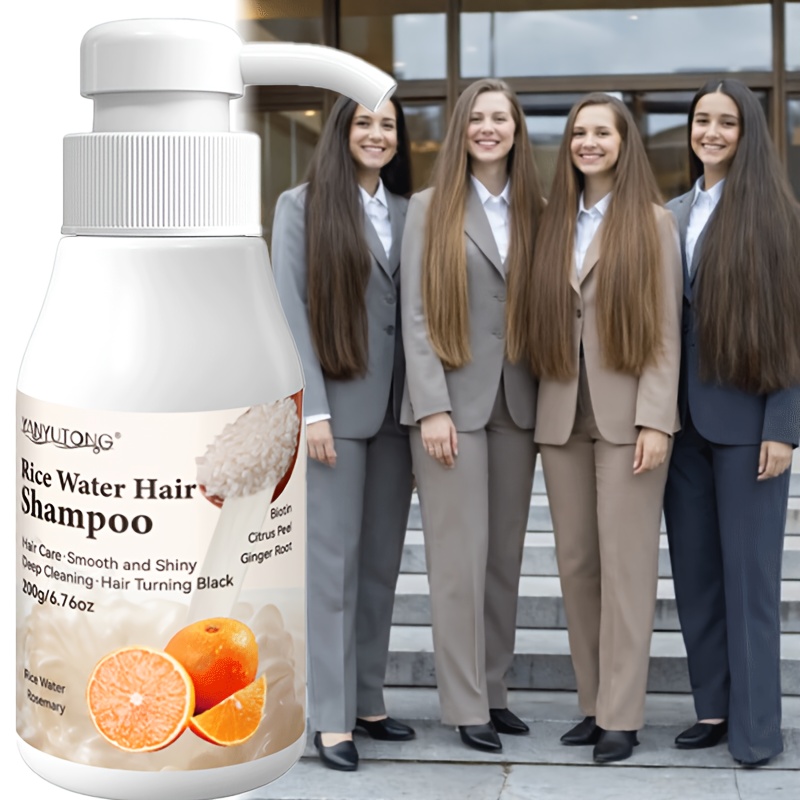 TEMU (10-day) Rice Fermented Water C Shampoo With - Smooth, Shiny, Deep Cleansing - Prevents In Black Hair During Autumn And Winter, Smoothes Frizz, Suitable For All Hair Types