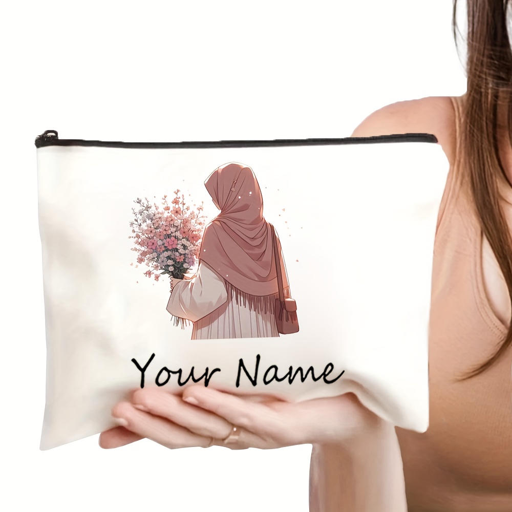 TEMU Women's Hand Bag, Custom Name Religious Figure Daily Gift Storage Bag, Polyester Fiber Storage Bag, With Custom Name, Unisex Adult Travel