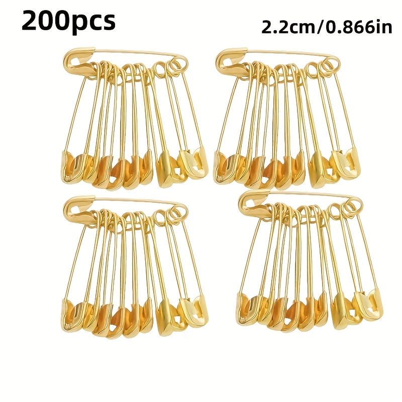TEMU 200 Safety Pins - Heavy-duty Nickel-plated Rust-proof Metal Pins, Suitable For Clothing, Crafts, And Tailoring, No Batteries Required, Woven