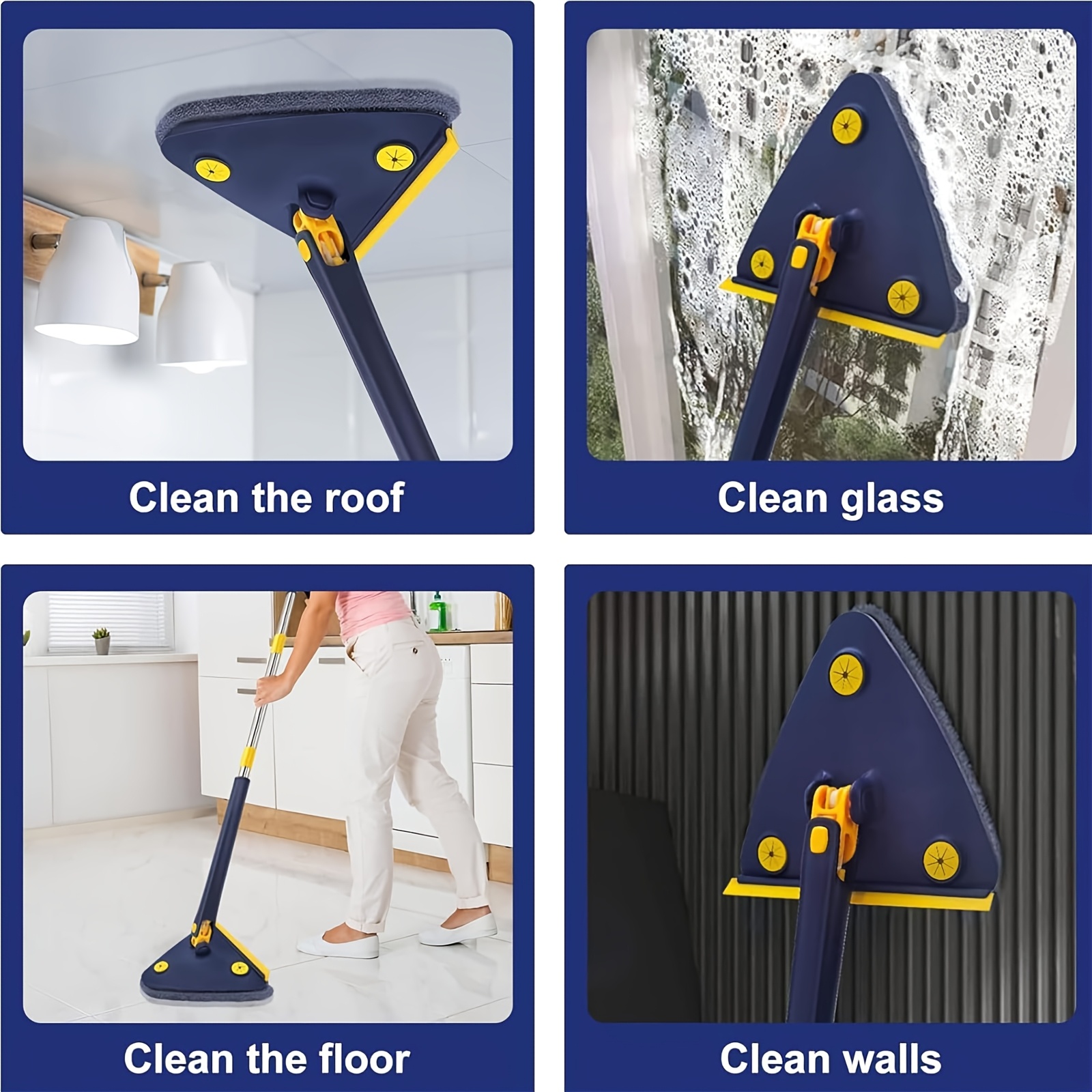 1 set upattend mop 360 swivel adjustable cleaning mop bedpan mop     swab for   wall cleaning duster with long handle ceiling cleaner with long handle Product details 6
