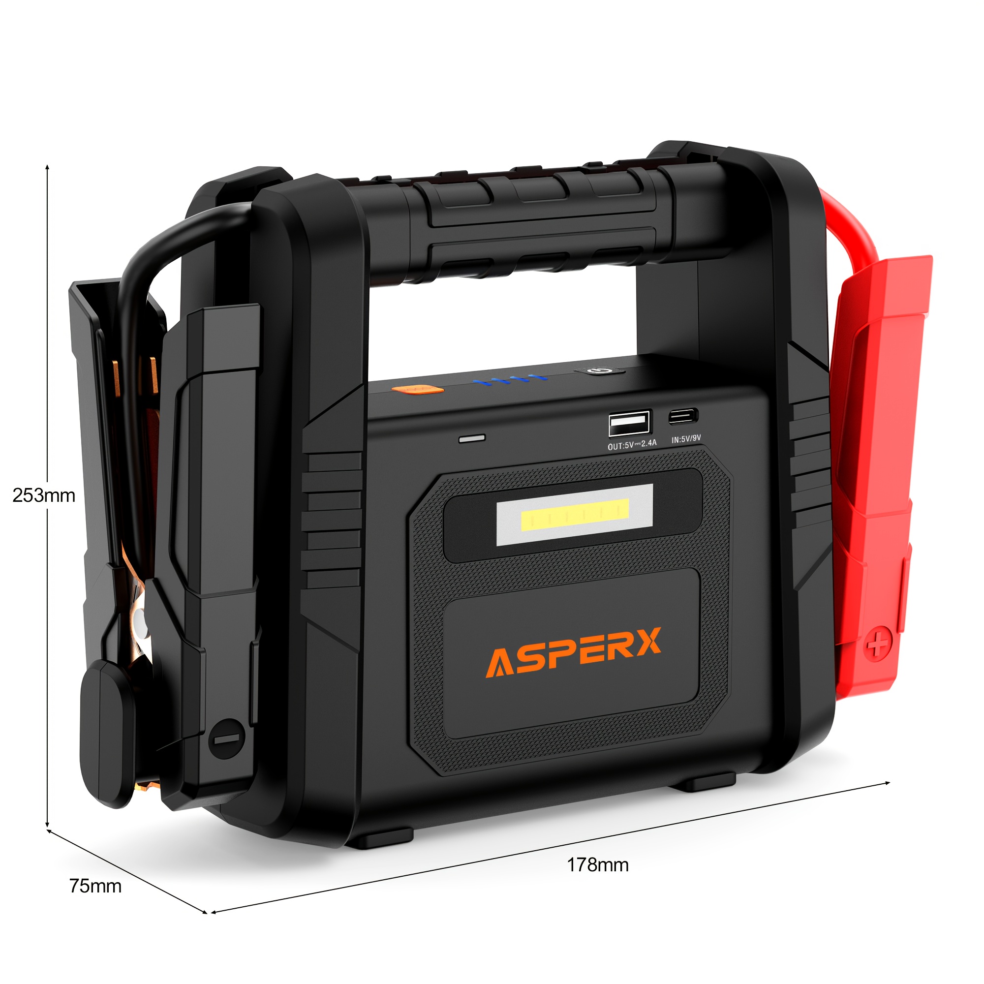 6000A Jump Starter (up to All Gas Or 2.64gal Diesel Engine) 12V Car Battery Booster Pack