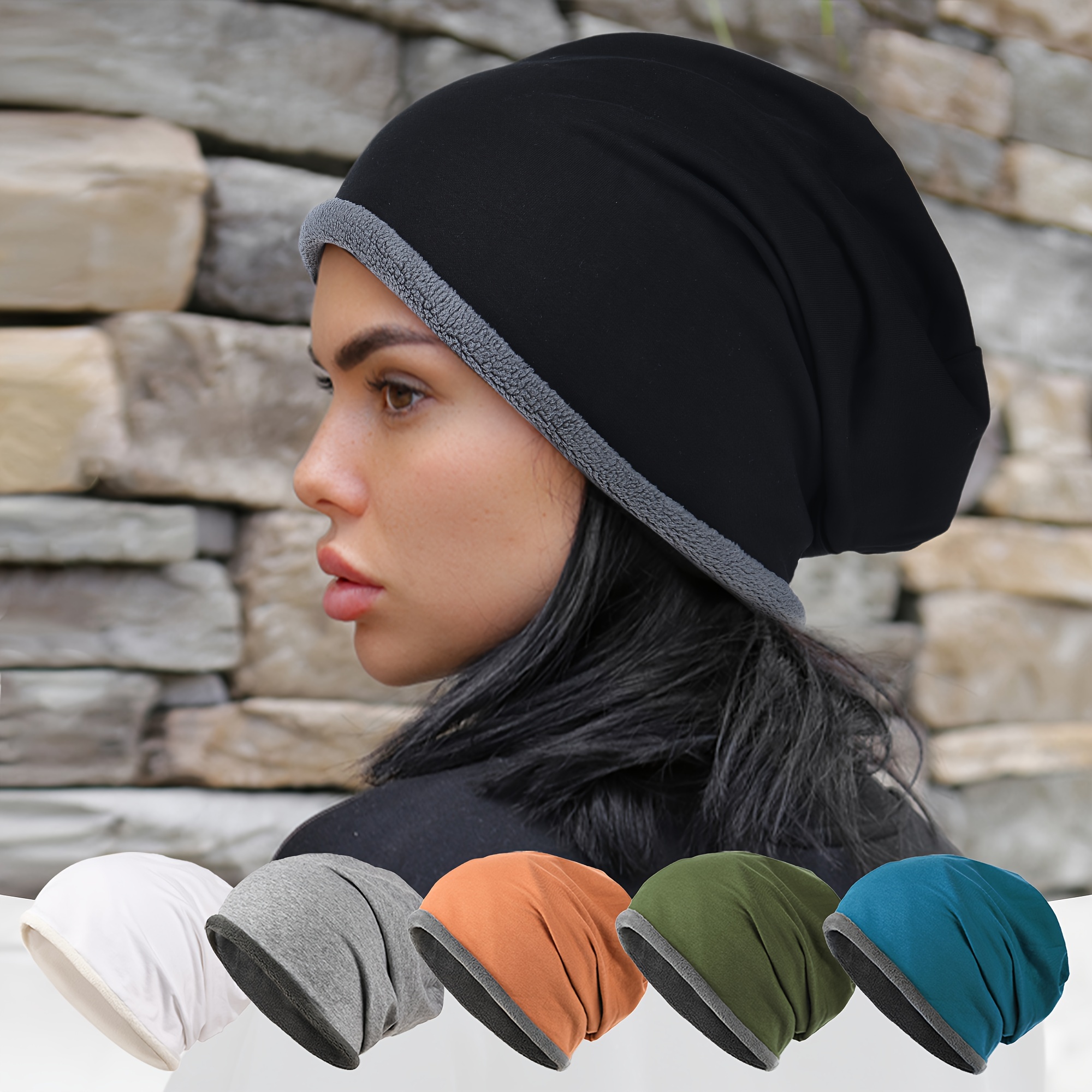 

Soft Cotton Slouch Beanie With Ear Flaps - Lightweight, Stretchy Winter Skull Cap For Men & Women