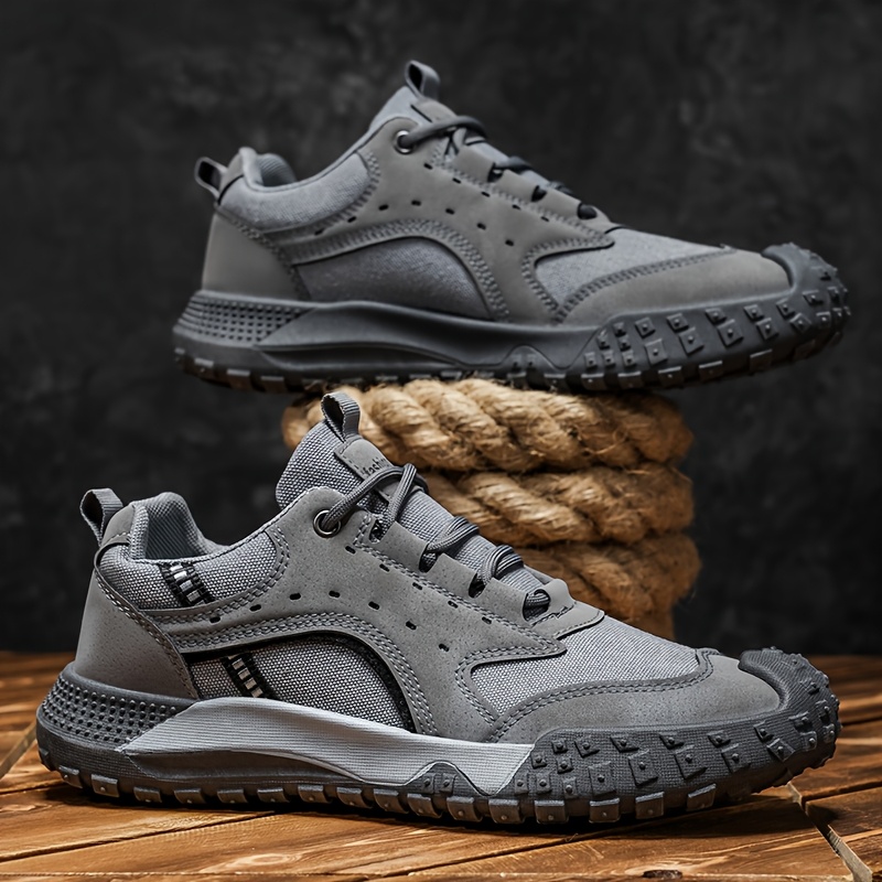 Men's New Fashion Trend Sneakers with Comfortable and Soft Inner Lining for Foot Protection, Upper with Lace-Up Design, Wear-Resistant Sole, Comfortable and Durable, Suitable for Outdoor Mountain Climbing, Work, Sports, and Casual Wear