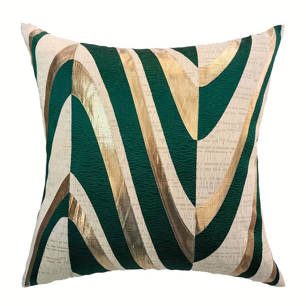 4pcs vintage emerald green golden striped throw pillow Temu