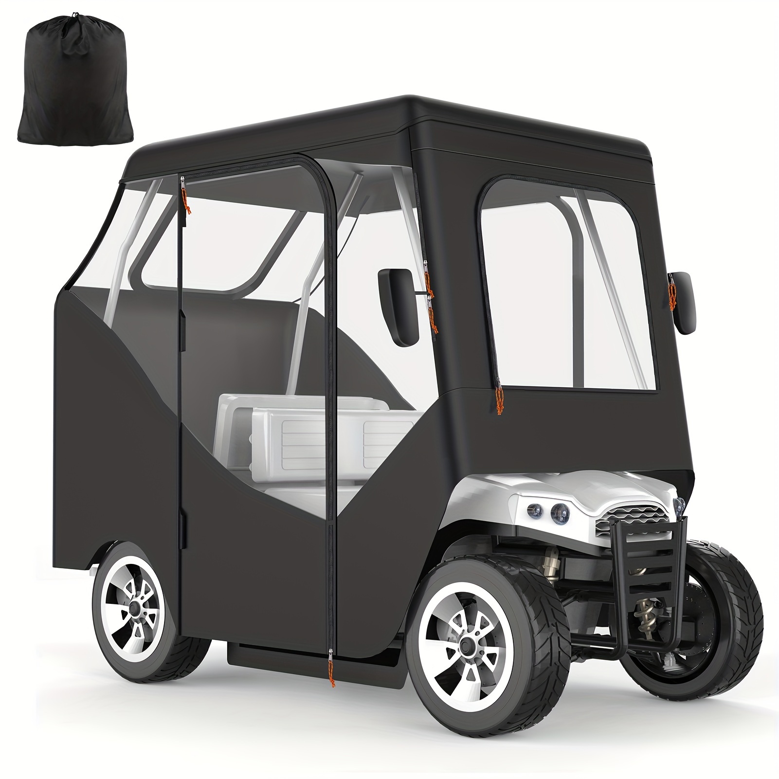 

Golf Cart Cover, Golf Cart Enclosure, 600d Polyester Driving Enclosure 4-sided Transparent Windows, 2 Passenger Covers Universal For Most Brand Carts Sunproof Dustproof