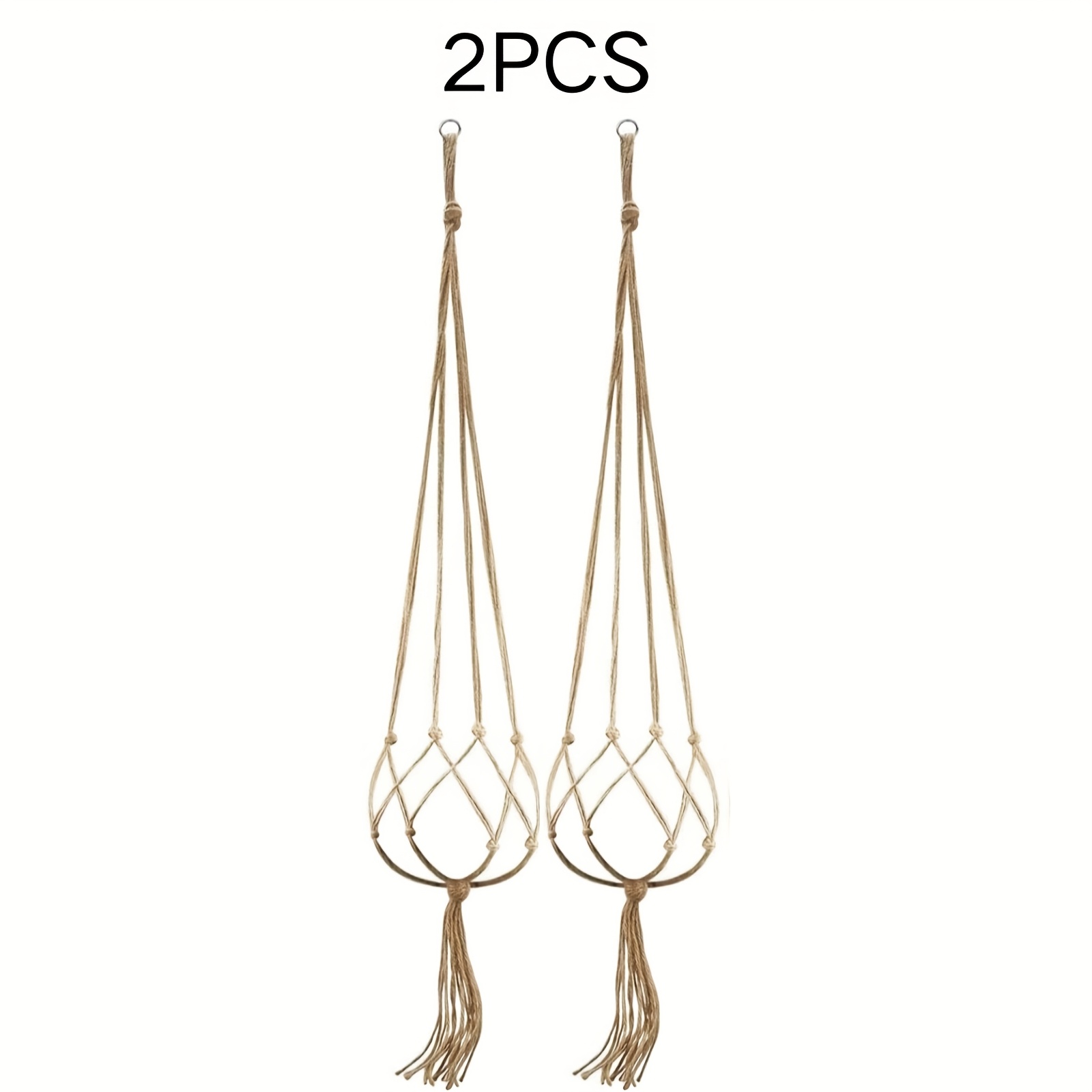 2/4/6 Pack 90cm Plant Hanger Basket Liners Included With Country Jute, Elegant For Home Garden, Patio And Office, Indoor & Outdoor Decoration, Only Hanger, No Plant Or Pot