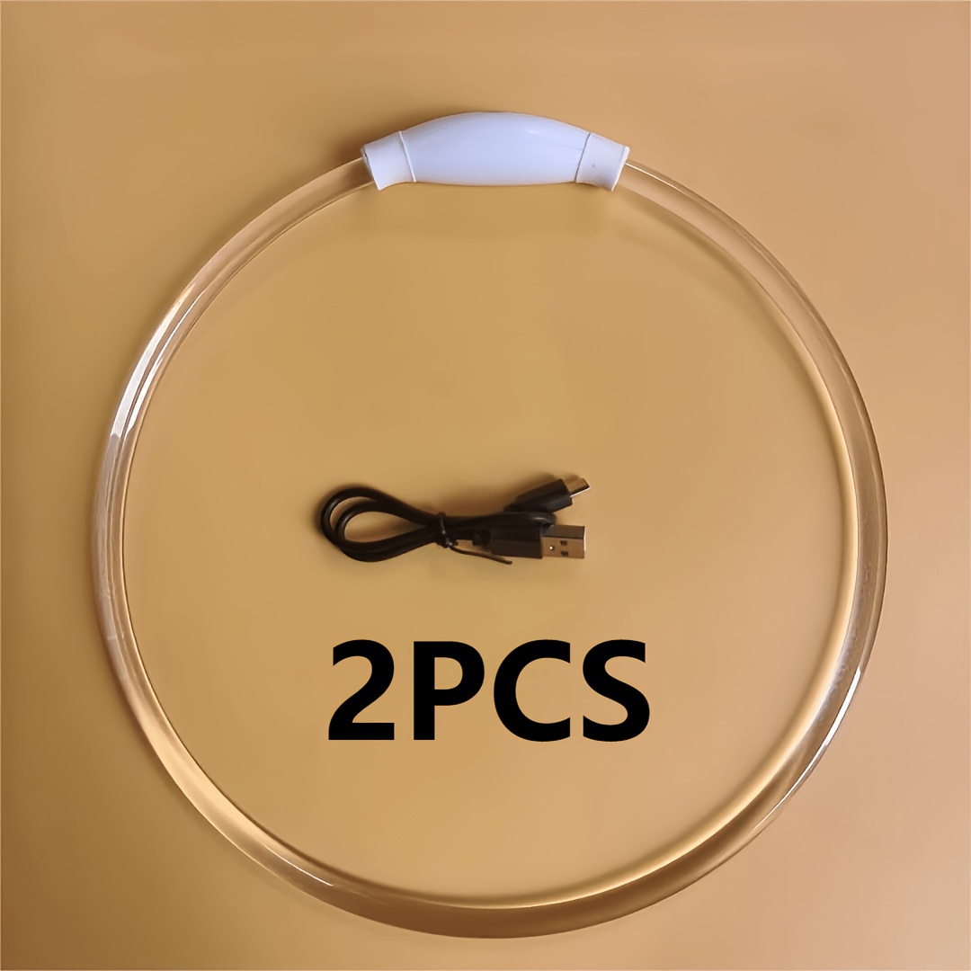 TEMU Collare per cani in TPU con luci LED, 2 pezzi, combinazione di luci , casuale, collare di per animali domestici a ricaricabile USB, lunghezza