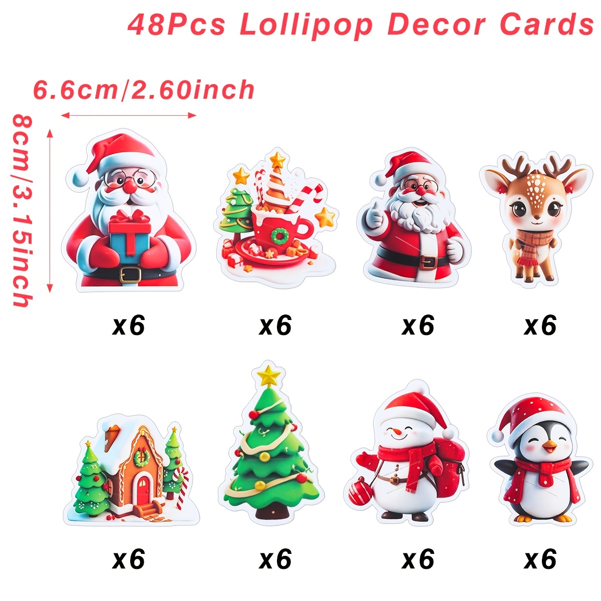TEMU 48 pezzi, Set di bomboniere multi-articolo, Biglietti decorativi di Natale con -, Porta biglietti colorati con motivo di e , Decorazioni di per