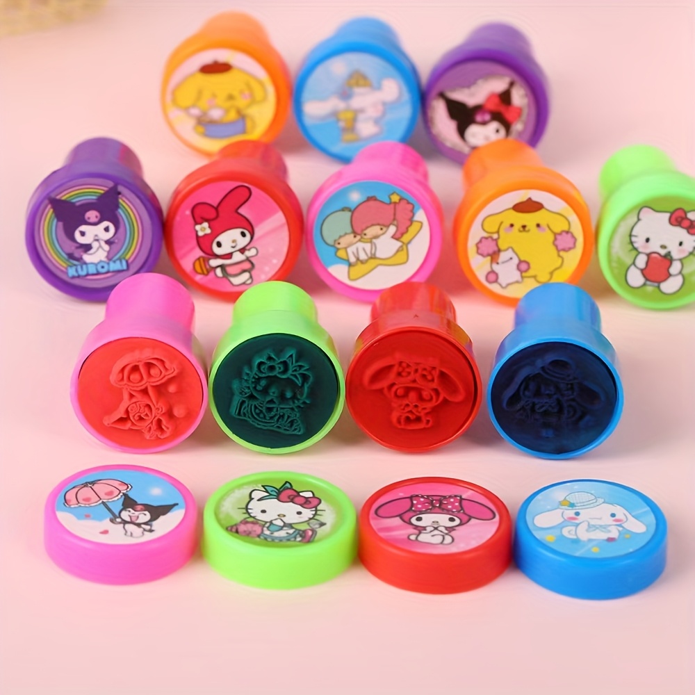 Image of 12pcs Cute Stamp Set, Suitable For Diy Painting And Scrapbooking, Birthday Parties, Teacher Rewards, And Unicorn Themed Events