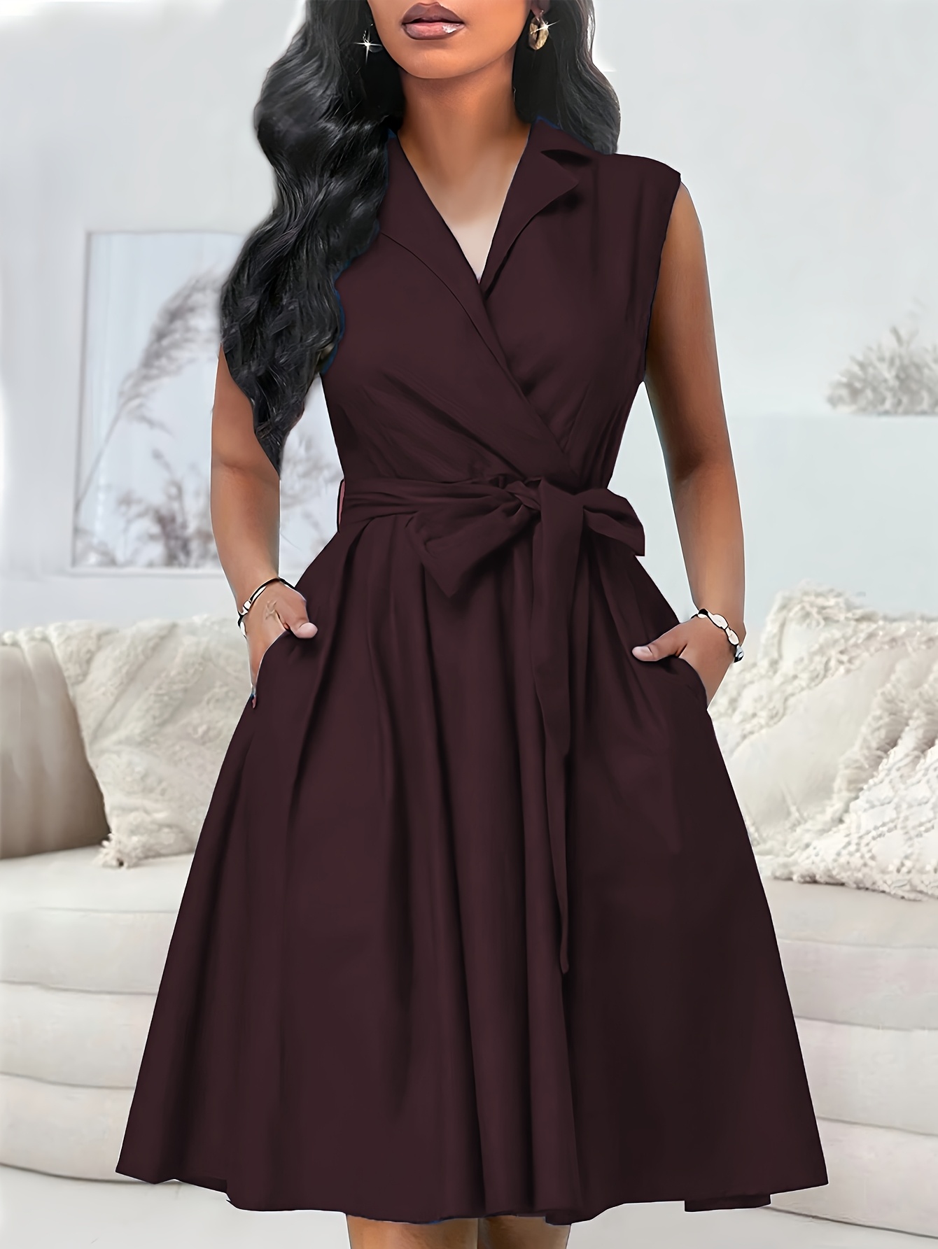 navy blue dress for baby girl A-Line High Collar Wedding Dress with Slit and Back Neck Bow EU38 main image 1
