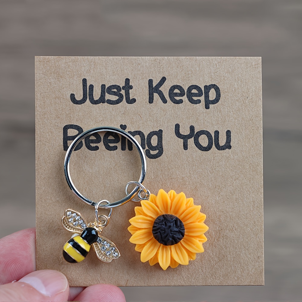 

1pc 2pcs Bee Hug Keychain & Key , You, , Motivational , , Suitable For