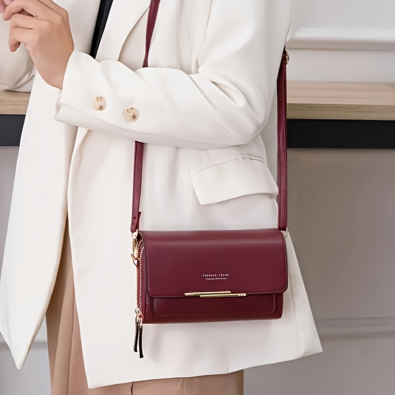 omen'S Vegan Messenger Bag W/ RFID Wallet Insert