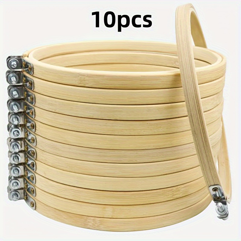 A Set Of 10 (5.9 Inches/15 Cm) Embroidery Hoops With Adjustable Rings, Perfect For Cross-stitching, Home Decor, And Sewing Additions, As Well As Christmas Decorative Hoops