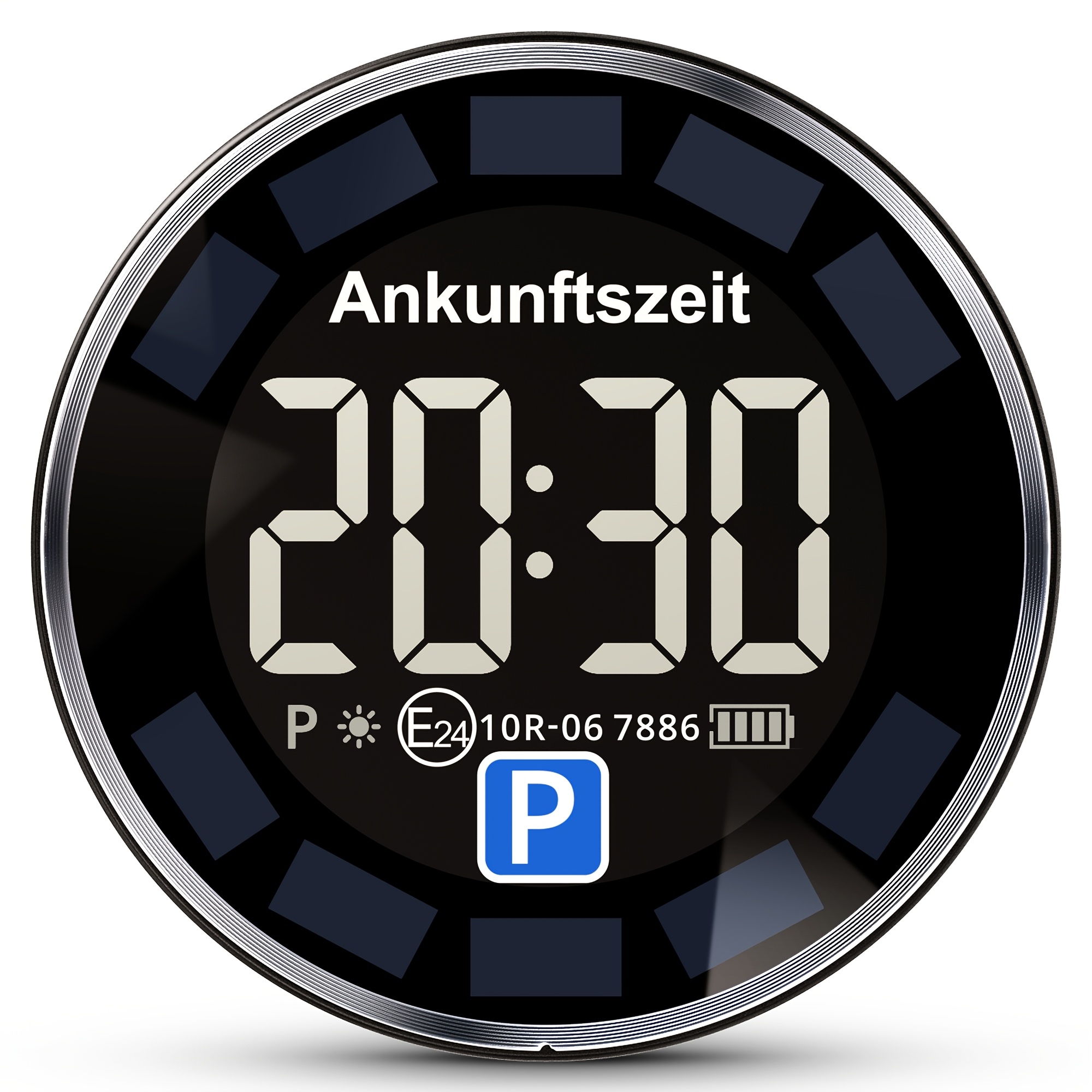 1pc. Solar Electronic Parking Disc With Approval | New & | Lifepo4 Battery Up To 10y, Usb & Solar, Automatic, Clear Lcd Display, Ideal For & Gift
