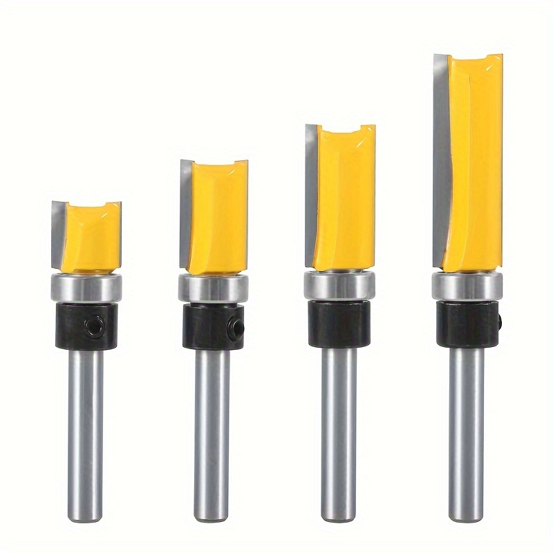 /4"" Shank Pattern Flush Trim Router Bit, Flush Trim Wood Cutter, Ultra-precise, Seamless Cuts - Durable & Versatile, Smooth Milling & Detailed Finishing
