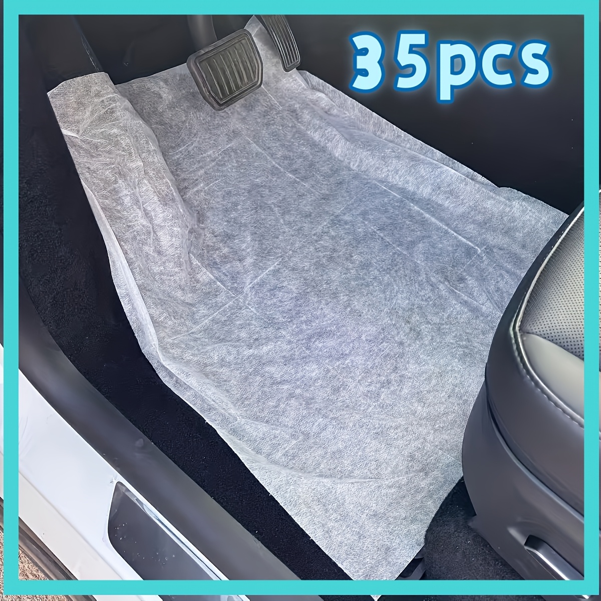 TEMU 35-sheet White Disposable Car Floor Mats - Universal And Easy-to-design Paper Protection Mats, Durable