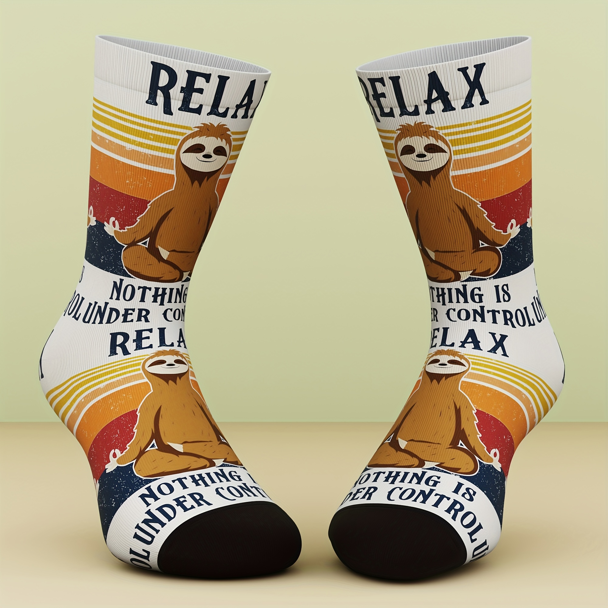TEMU A Pair Of Unisex Socks Featuring A And Interesting Design, Comfortable And Breathable, Suitable For , Made From Bamboo Fiber, Machine Washable,