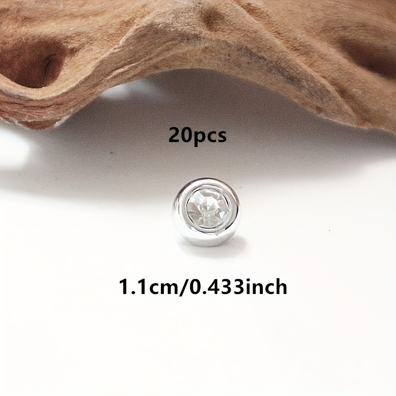 20pcs Fashion Versatile Exquisite Easy Small Round Rhinestone Buttons Suitable For Cardigans, Shirts, Blouses, Pajamas, Jackets, Hand Sewing Decorative Buttons