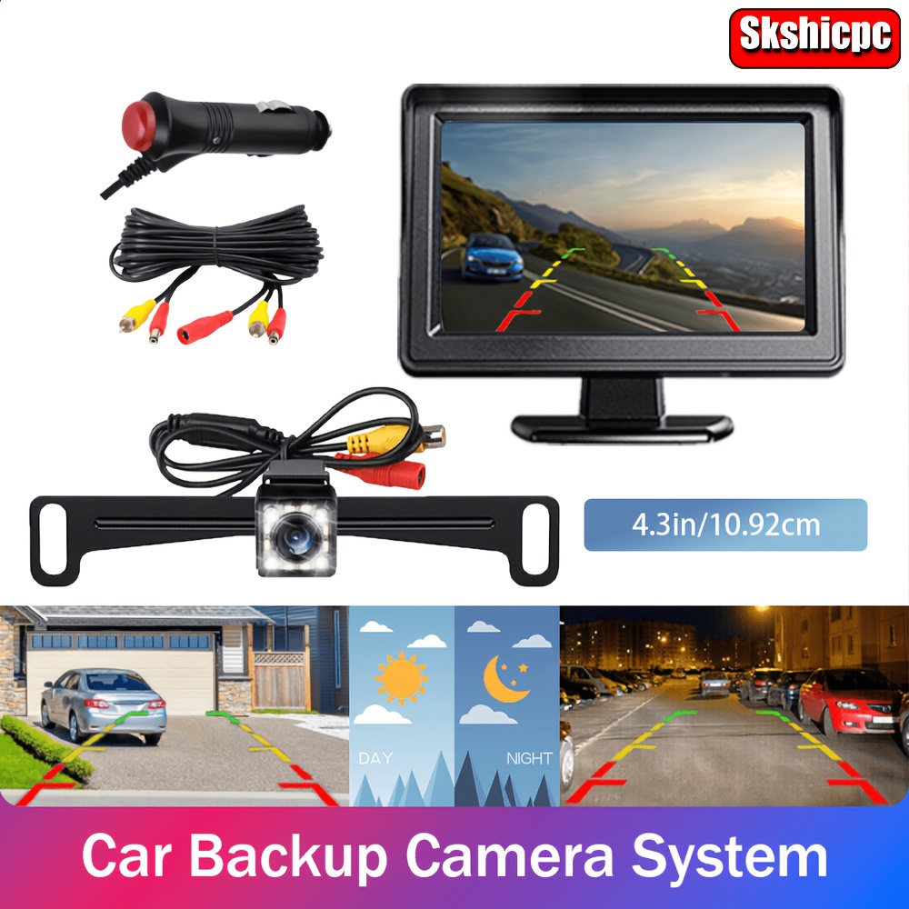 1Set,12LED Car Rear View Backup Camera Reverse HD Parking Night Vision And 4.3 Monitor I.196214868