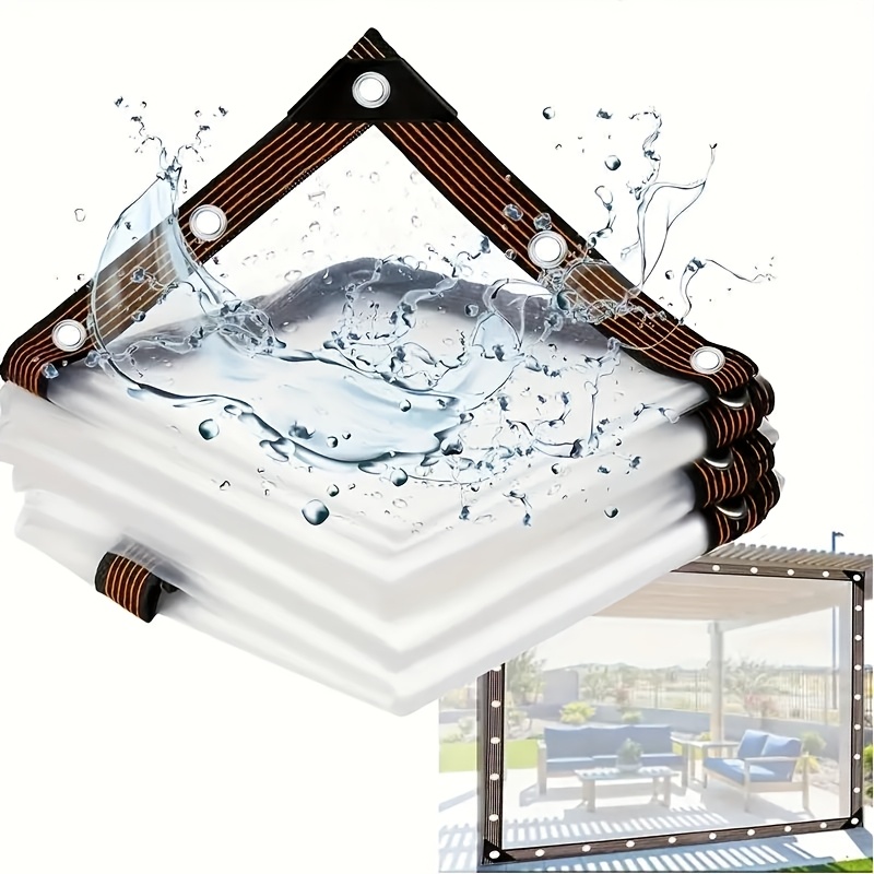 TEMU Weighted And Thickened Outdoor Waterproof Tarpaulin, Ideal For Rain Protection, Insulation, And Frost Prevention. Suitable For Courtyards, Porch
