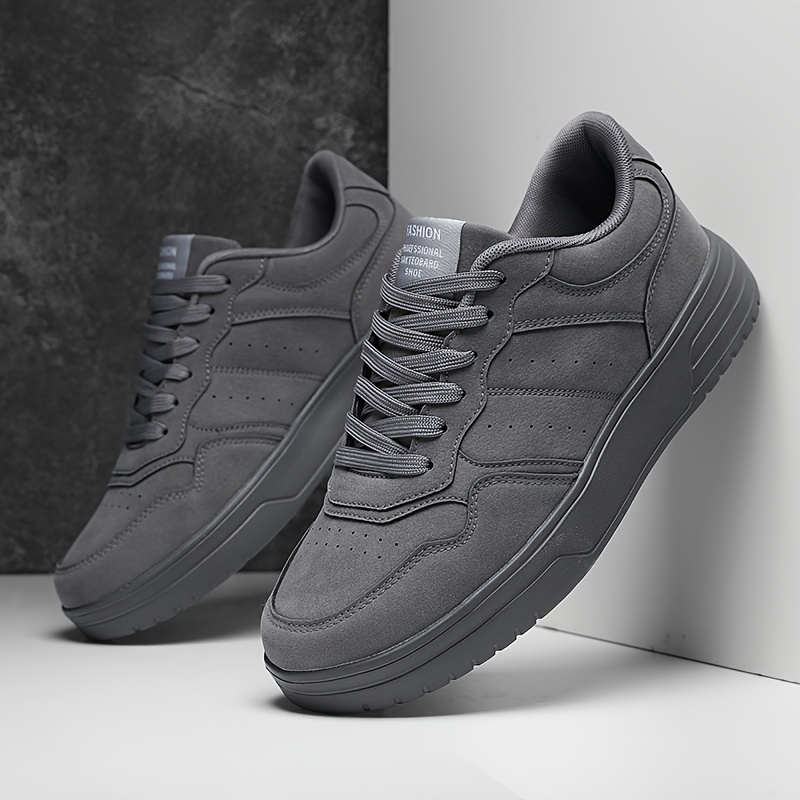Men's Lightweight Durable Casual Sneakers - Low-Top Lace-Up Outdoor Shoes with PU Upper & MD Sole, All-Season Versatile Design for Hiking, Running, Daily Wear - Breathable Fabric Lining & Round Toe Comfort, Hiking Streetwear, Sporty Look, Secure Fit Closure