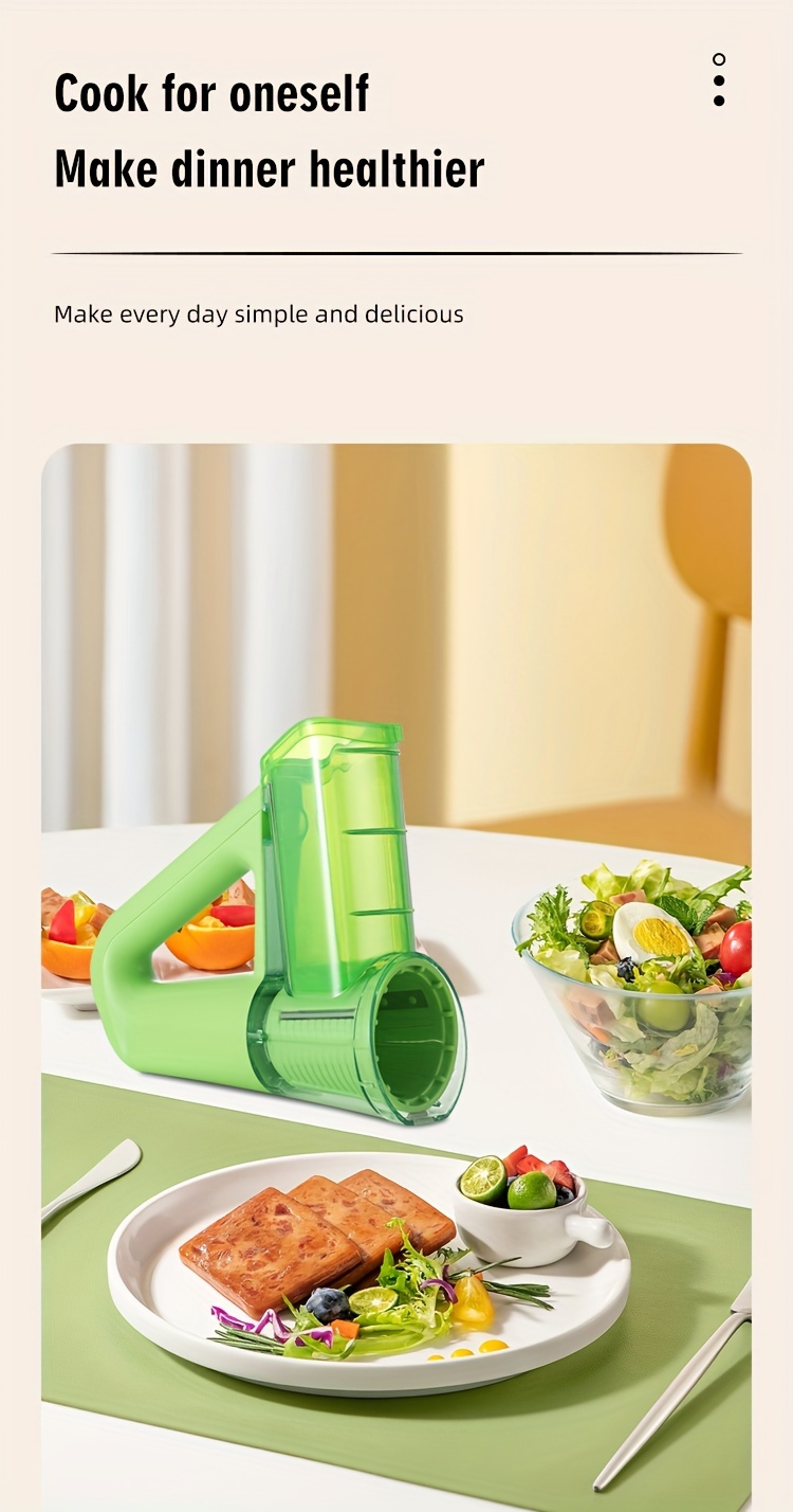 multifunctional electric handheld vegetable chopper and slicer usb rechargeable stainless steel blades abs body   potato slicer french fry cutter salad maker details 7