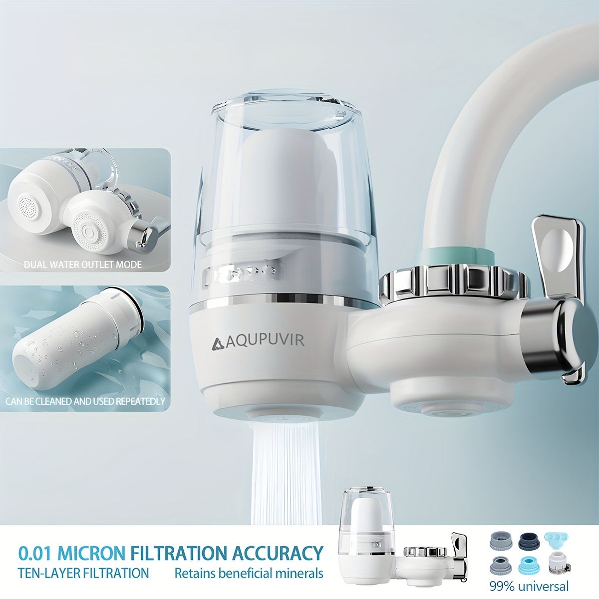 faucet mounted water filtration system for kitchen sinks   of filtering 320 gallons of tap water